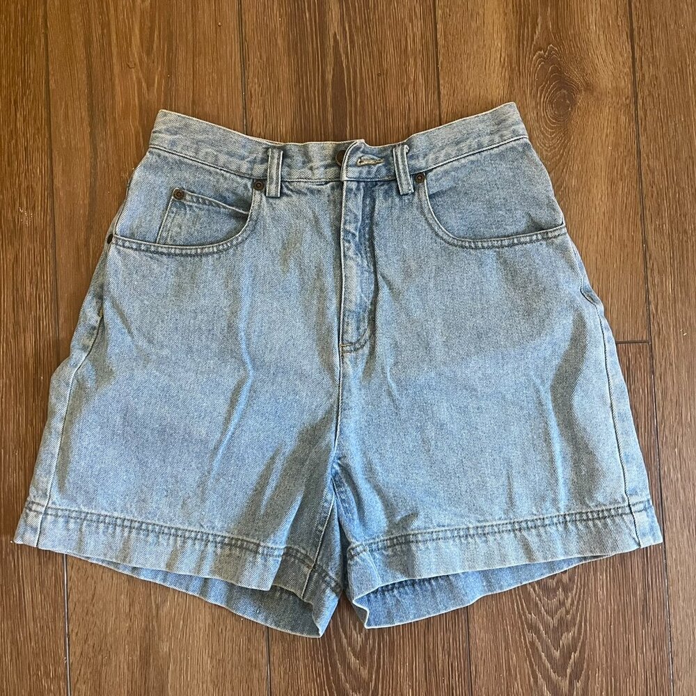 Vintage high-waist denim shorts
